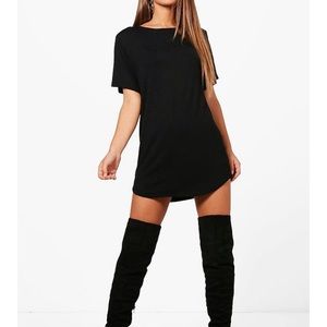 Petite Curved Hem T-shirt Dress